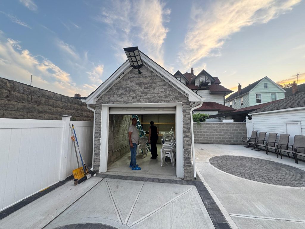 Queens Garage Concrete Pavers by Omex Garage Concrete Pavers in Queens by Omex Construction Corp., NYC